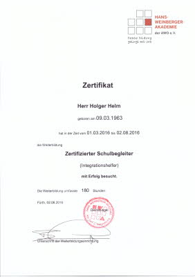 Zertifikat Schulbegleiter